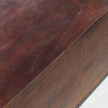 Consolle in legno di mango con decoro wengé e struttura in ferro