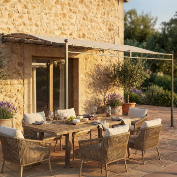 Gazebo pergola addossato 3,5 x 2,5 m telo poliestere 180 gr