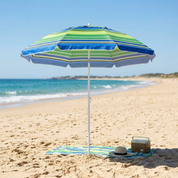 Ombrellone spiaggia diametro 180 cm palo metallo 22 mm altezza 2 m