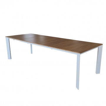 Tavolo allungabile struttura alluminio verniciato piano doghe effetto legno