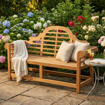 Panca in teak indonesiano massello classe A, 150 cm, colore marrone