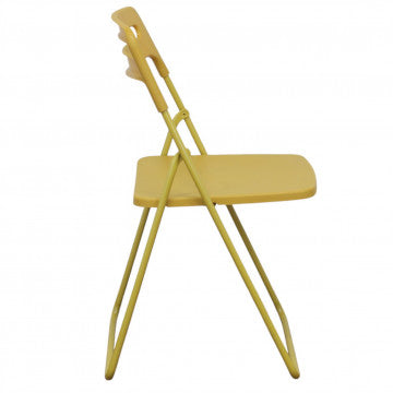 Sedia in polipropilene impilabile colore giallo 40x43x78 cm peso 3,25 kg