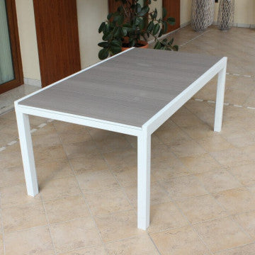 Pental Table 180/240 x 100 - Table d'extérieur extensible avec structure en aluminium et plateau en polywood