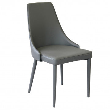 Sedia in ecopelle grigio chiaro, dimensioni 46,5x59x89 cm, peso 7,7 kg