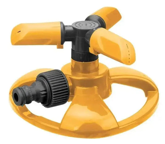 Irrogatore rotante a 3 bracci Ingco per impianti irrigatori da giardino, in ABS e PP con raccordo da 3/4 incluso. Design compatto e resistente.
