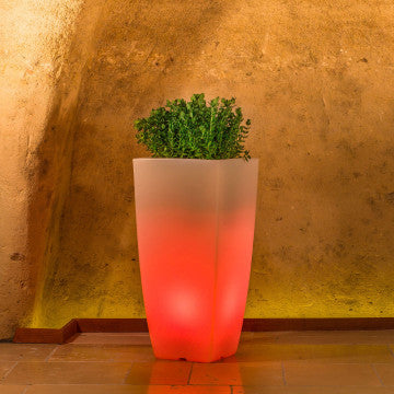 Vaso luminoso hydrus 70 h con led multicolor e batteria solare