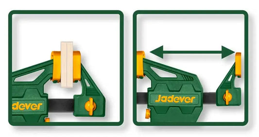 Immagine illustrativa del morsetto sgancio rapido 60 mm con funzione di regolazione e bloccaggio, in plastica resistente, SKU: J/JDCP4306