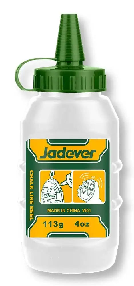 Polvere blu Jadver da 113g per traccialinee, perfetta per evidenziare linee dritte su superfici durante lavori di precisione.