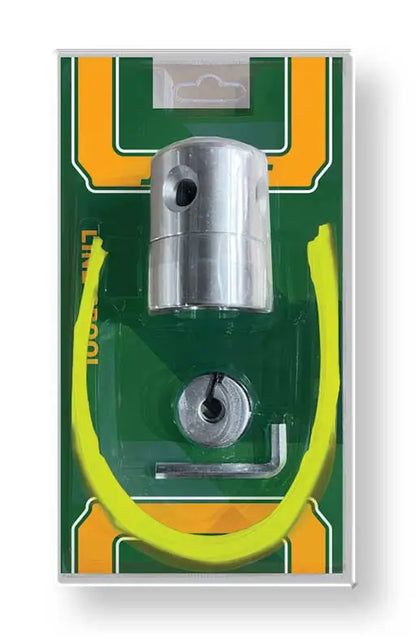 Set di accessori per decespugliatore con testina in metallo, filo da 3 mm e manico di ricambio, confezionato in scatola con cavo giallo, SKU: J/JDJC2401