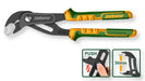 Pinza regolabile Jadever in acciaio con manici ergonomici gialli e verdi, apertura rapida di 50mm, utensile per serraggio e bloccaggio.