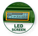 Dettaglio del display LED del cercafase con indicazioni di tensione, batteria e modalità di funzionamento, schermo digitale illuminato