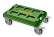 Carrello trasporto cassette impilabili in ABS verde con ruote in PP e PVC, struttura robusta, ideale per officina, SKU: J/JDWB6610