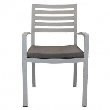 Poltrona in alluminio con cuscino, struttura seduta 46x62x84 cm