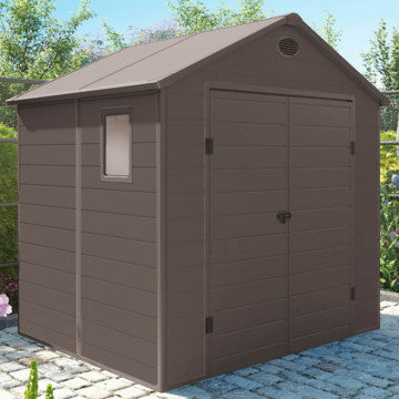 Casetta in plastica con finestra 190x192x226 cm colore marrone