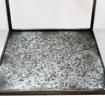 Lanterna in metallo e vetro, colore bronzo, altezza 46 cm