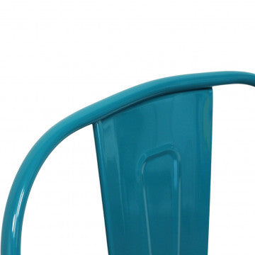 Sedia struttura metallo seduta metallo 35x45x85 cm verde petrolio