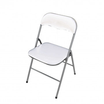 Sedia pieghevole in acciaio e PVC, struttura tubo 19mm, 44x45x78cm