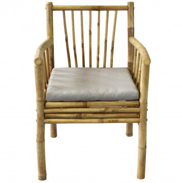 Poltrona in bamboo grigio chiaro, 57x57x82 cm, peso 9 kg