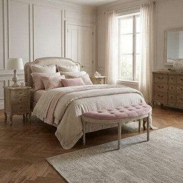 Panca in legno rivestita velluto rosa 125x45x48 cm peso 7,7 kg