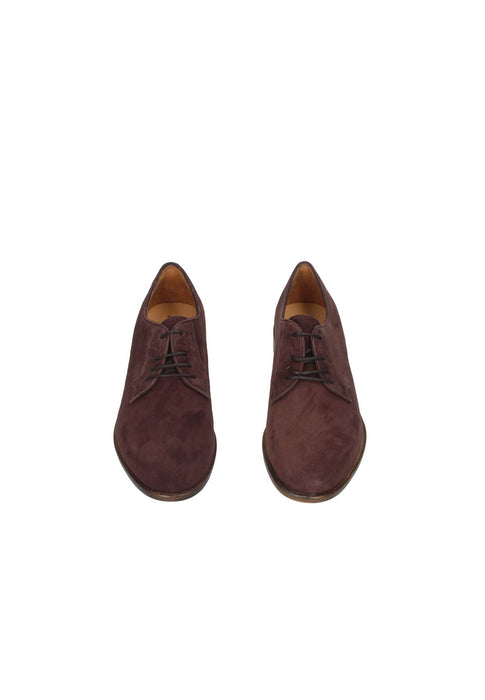 Derby Amalfi In Camoscio Con Lacci Sottopiede Imbottito In Pelle E Fondo Gomma Antica Cuoieria