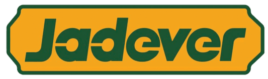 Logo Jadever con sfondo giallo e verde, marchio di utensileria Jadaver per attrezzi e contenitori robusti