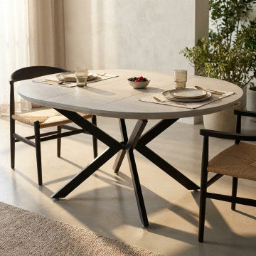 Tavolo rotondo allungabile in melaminico effetto legno 120/160x120