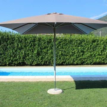 Ombrellone quadrato 3x3 m poliestere 235 gr palo alluminio tortora