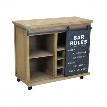 Mobile in legno e acciaio con struttura robusta, dimensioni cm 88x41x74,5