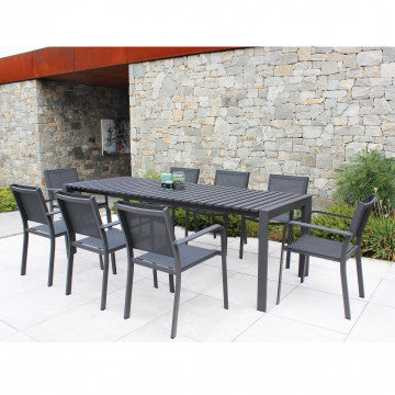Tavolo allungabile in alluminio verniciato 180/235x90 cm antracite