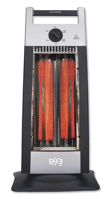 Riscaldatore al Carbonio con oscillazione automatica, potenza regolabile 450/900W. Design compatto e sicuro per riscaldamento domestico.