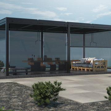 Pergola bioclimatica 7,8 x 4 m con lamelle orientabili in alluminio
