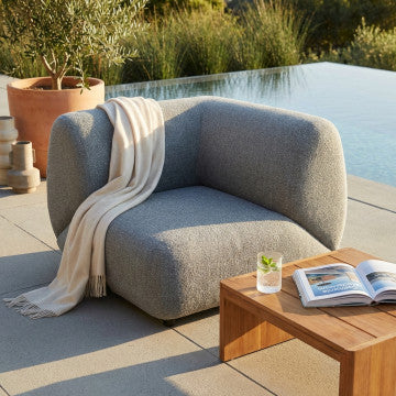 Poltrona laterale in alluminio con cuscini in poliestere 112x112x76 cm