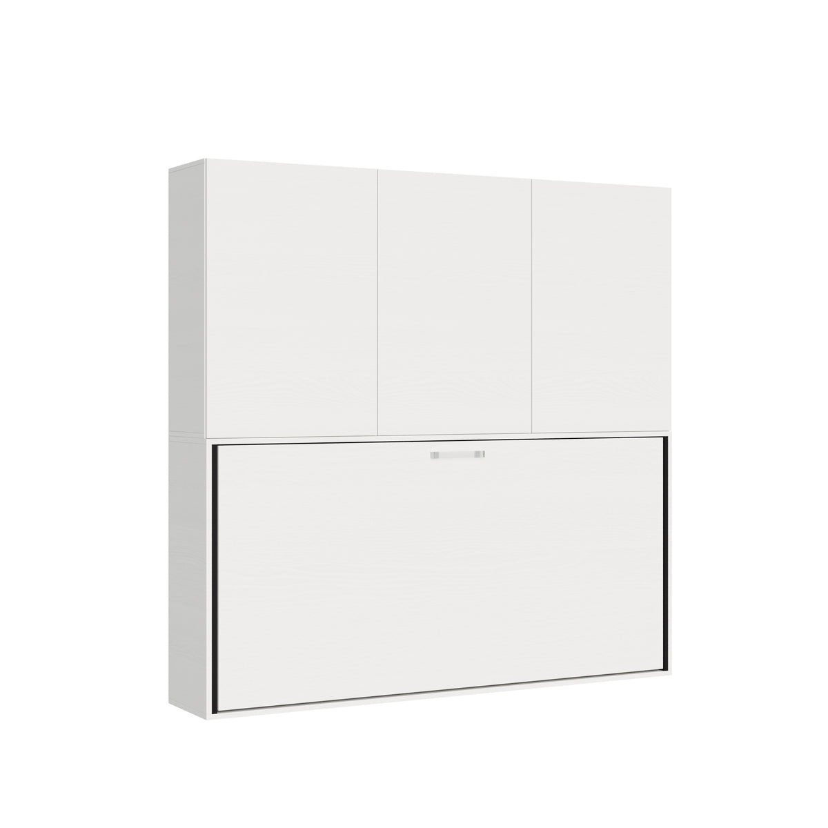 Mobile letto Kando chiuso con ante verticali, design moderno e salvaspazio, perfetto per arredare piccoli ambienti con stile.