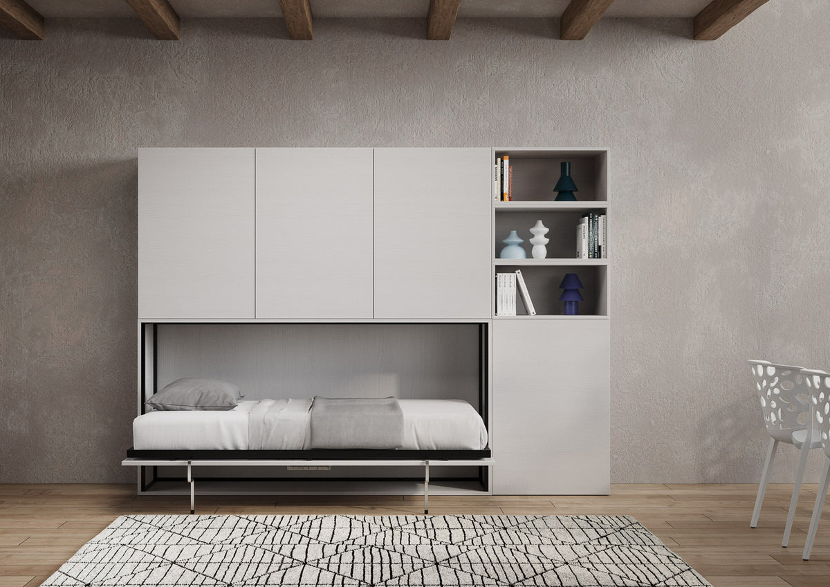 Itamoby Letto a scomparsa singolo orizzontale Kando con materasso e composizioni disponibili