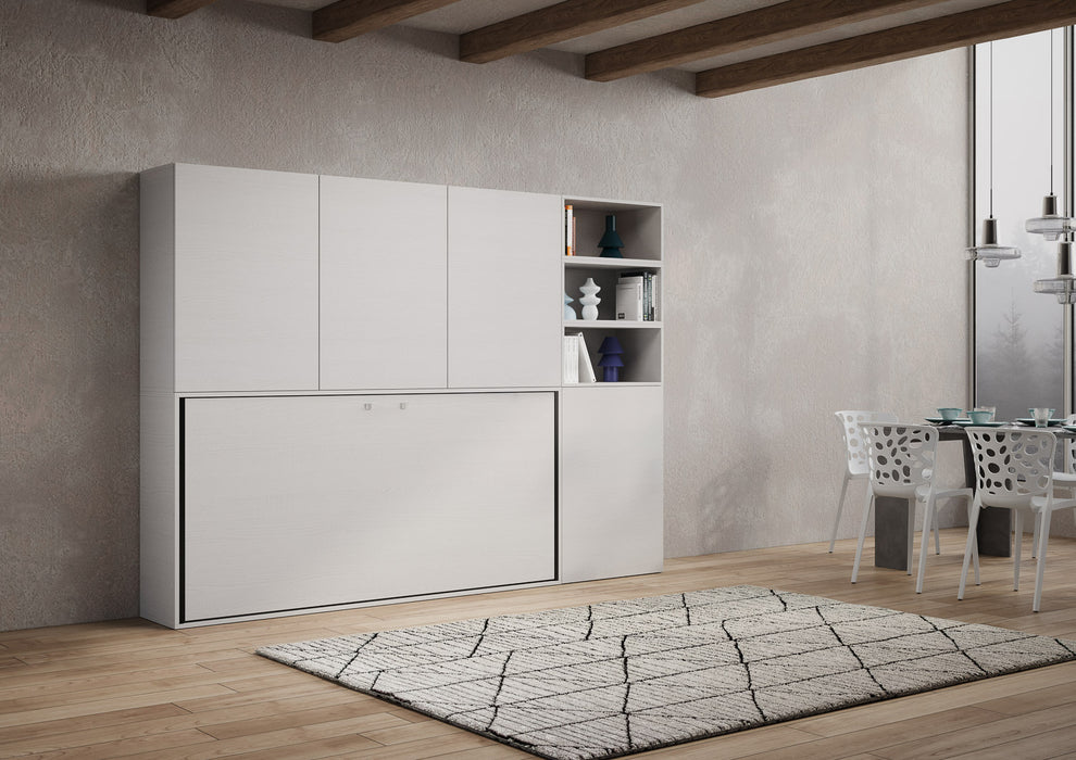 Letto a scomparsa singolo orizzontale Kando con materasso e composizioni disponibili