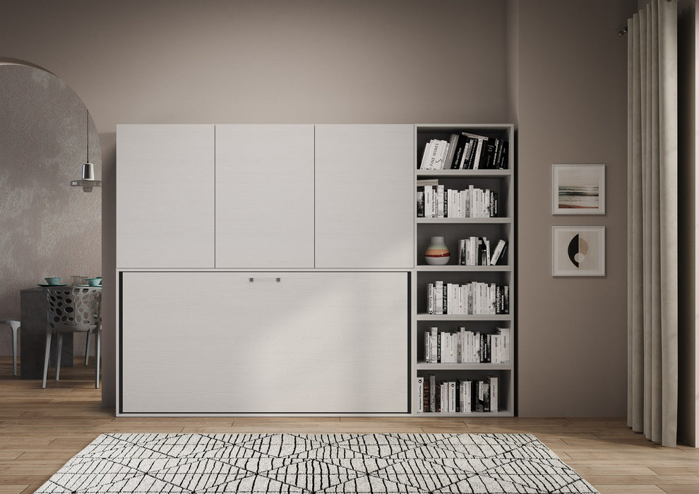 Letto a scomparsa singolo orizzontale Kando con materasso e composizioni disponibili