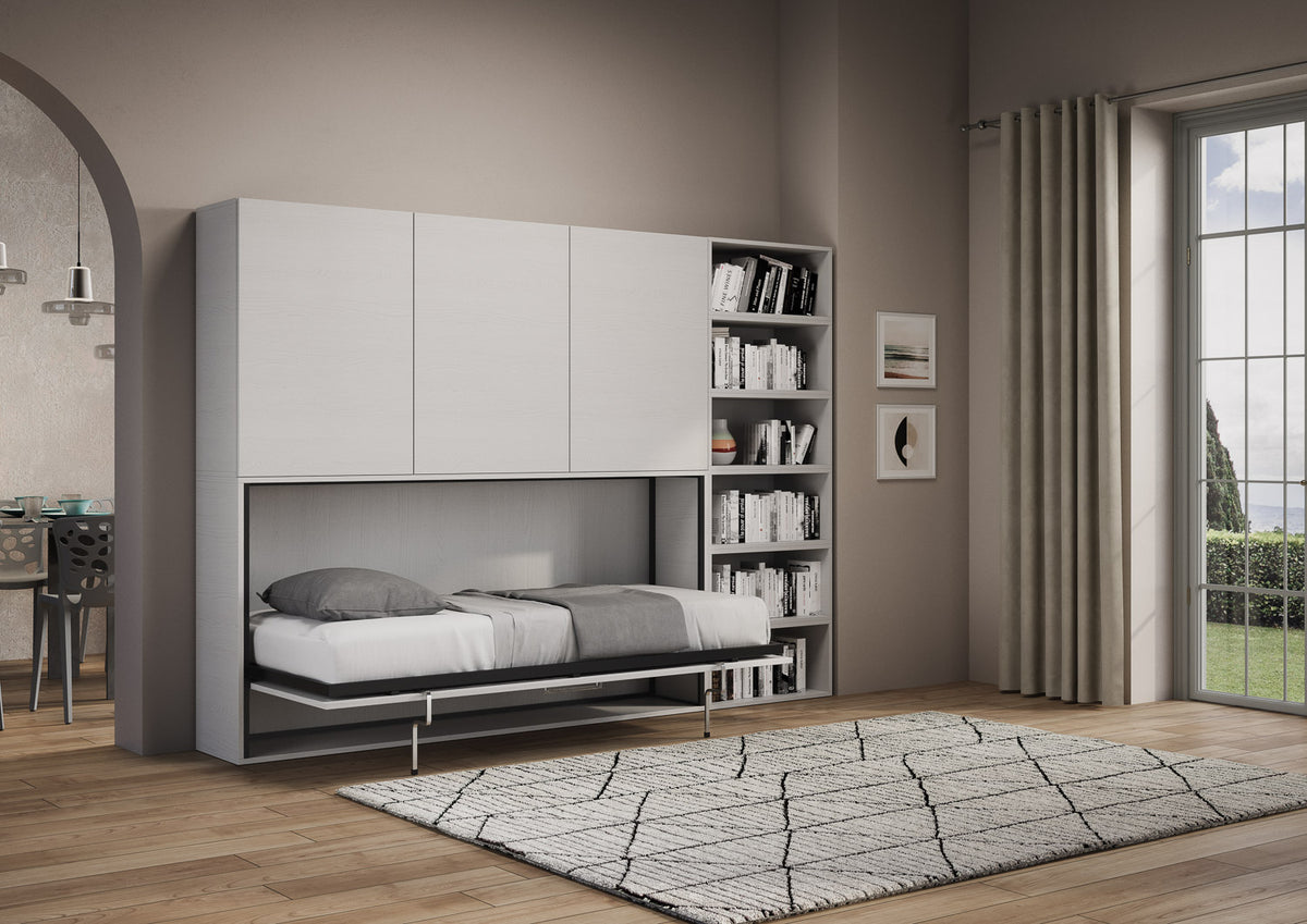 Itamoby Letto a scomparsa singolo orizzontale Kando con materasso e composizioni disponibili