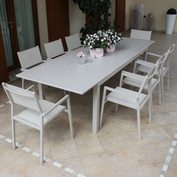 Tavolo allungabile alluminio 150/210x90 cm verniciato tortora
