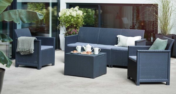 Salotto Emma Lounge Graphite con cuscini