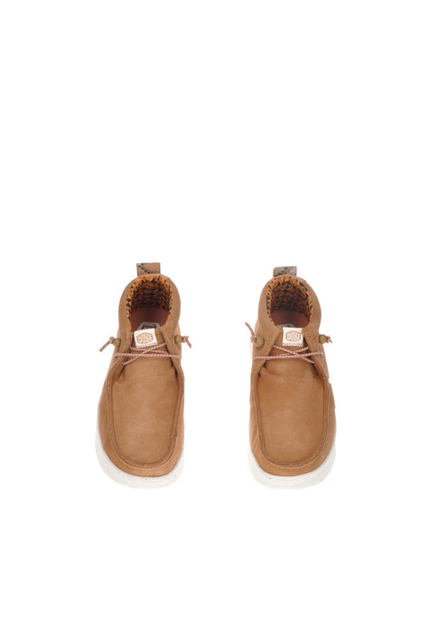 Polacchino Wendy Peak Hi In Camoscio Hey Dude Chiusura Laccio Elasticizzato Sottopiede Imbottito Fondo Gomma 4 Cm