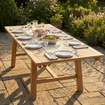 Tavolo allungabile in teak 220/300 x 100 cm, altezza 77 cm