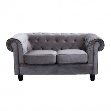 Divano Chesterfield in velluto diversi colori  Hobby Shop Solution 2 Posti Taupe 