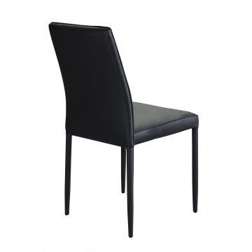 Sedia in acciaio e ecopelle nero, dimensioni 41x50x91 cm