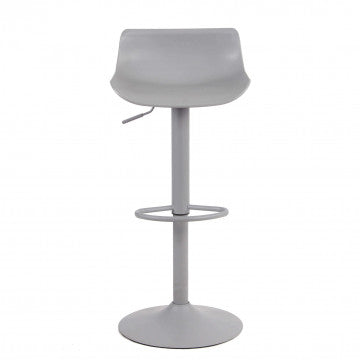 Sgabello in polipropilene grigio con base metallica, altezza regolabile