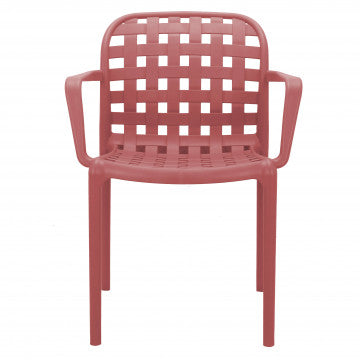 Poltrona impilabile in polipropilene rosso 58x57,5x82,5 cm