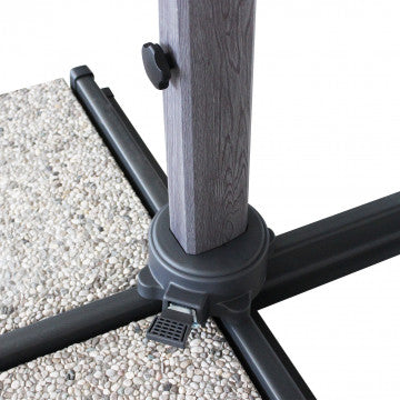 Ombrellone rettangolare grigio 400x300 cm, palo girevole alluminio