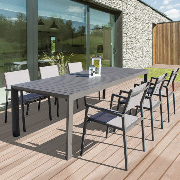 Tavolo alluminio estensibile 160/240 x 100 cm, altezza 74 cm