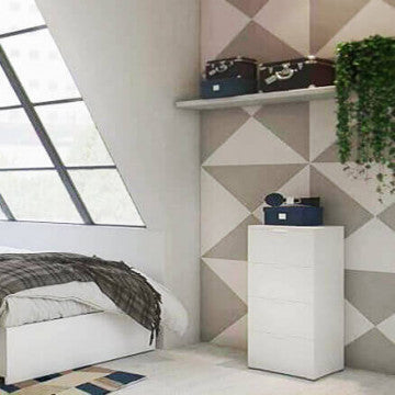 Mobiletto 4 cassetti in truciolare bilaminato bianco 45x38x85 cm