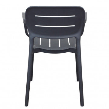 Poltrona in polipropilene impilabile antracite 52,5x53x79 cm