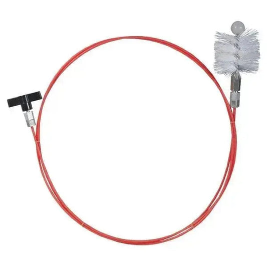 Kit Pulizia Canne Fumarie con sonda flessibile 5m e scovolo in nylon Ø80mm, ideale per rimuovere fuliggine e residui da camini e stufe.